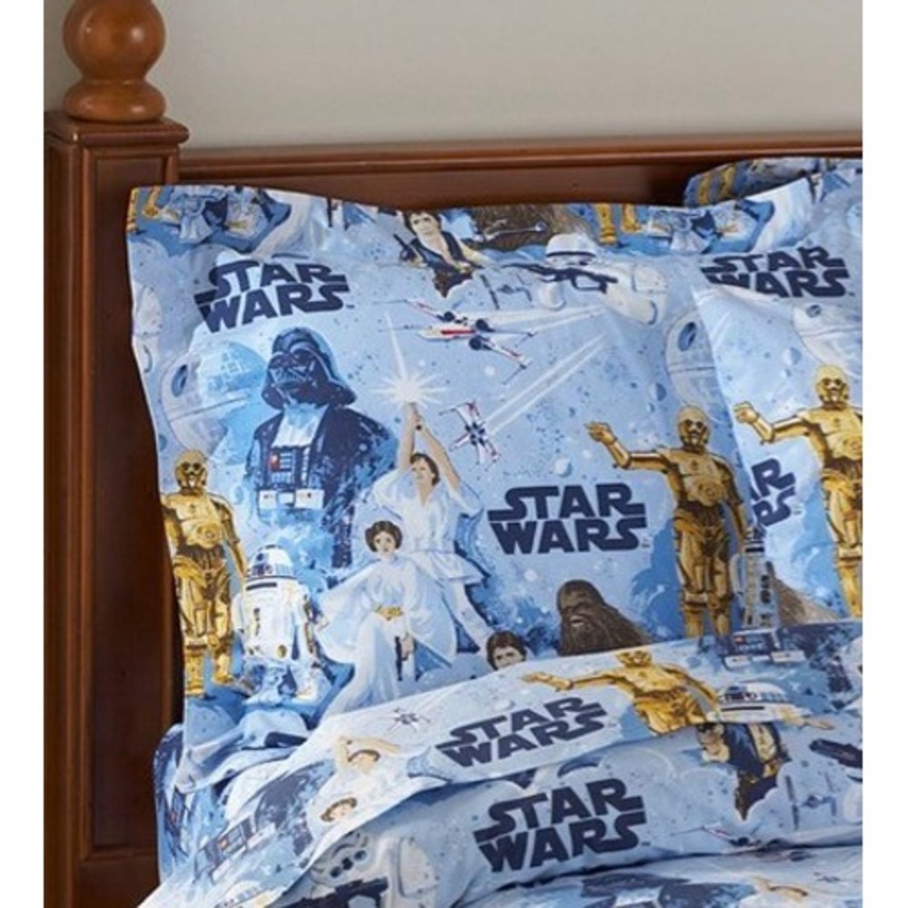 Vtg Star Wars Pottery Barn Twin Fitted Sheet Flat Sheet Pillowcase Set Han Solo